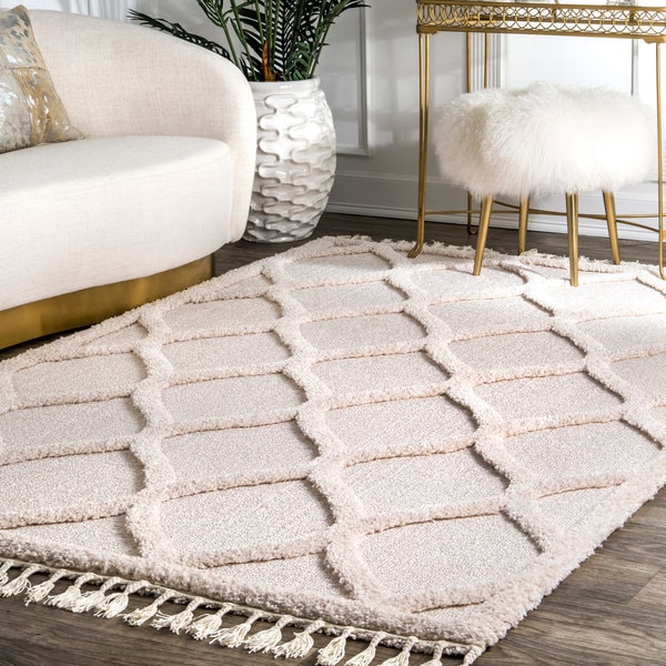 Kids Rugs 4x6 Area Rug Ideas Nuloom Plush High Low Trellis Kids Tel Gy Ivory Area Rug 5 3