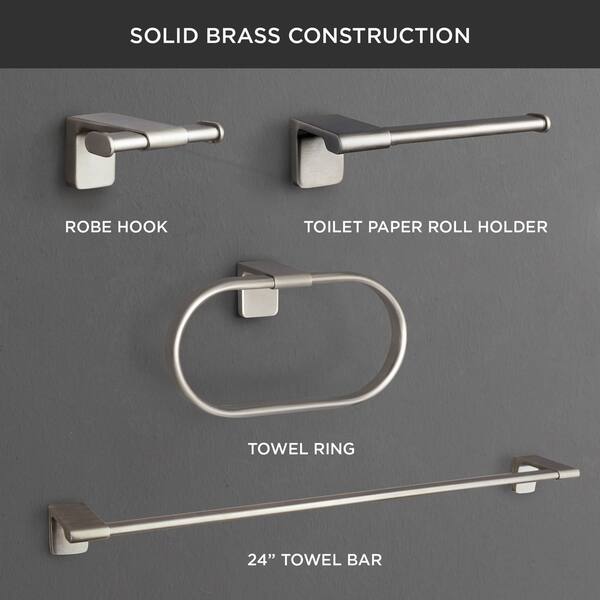 Maykke Dash 4 Piece Bathroom Hardware Set With 24 Inch Towel Maykke Dash 4 Piece Bathroom
