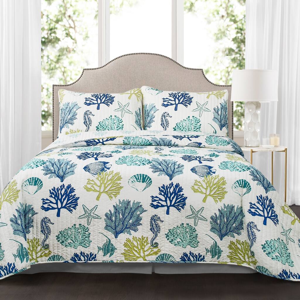 Lush Decor Coastal Reef 3 Piece Quilt Set