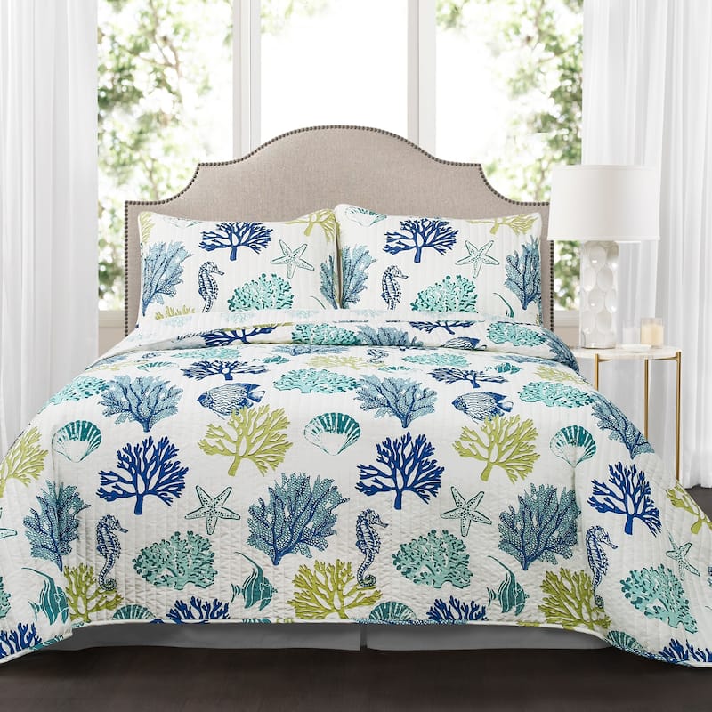 Lush Decor Coastal Reef 3 Piece Quilt Set