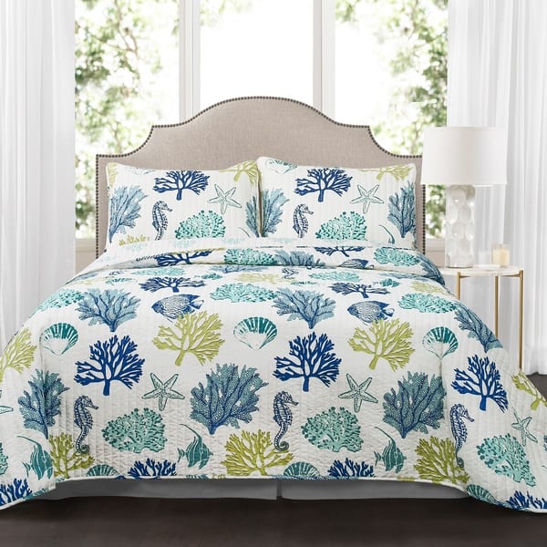 Lush Decor Coastal Reef 3 Piece Quilt Set - Bed Bath & Beyond - 20553086