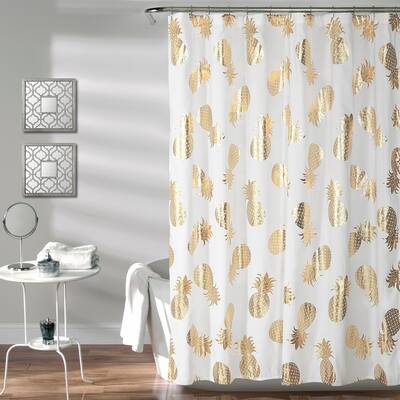 Lush Decor Pineapple Toss Shower Curtain