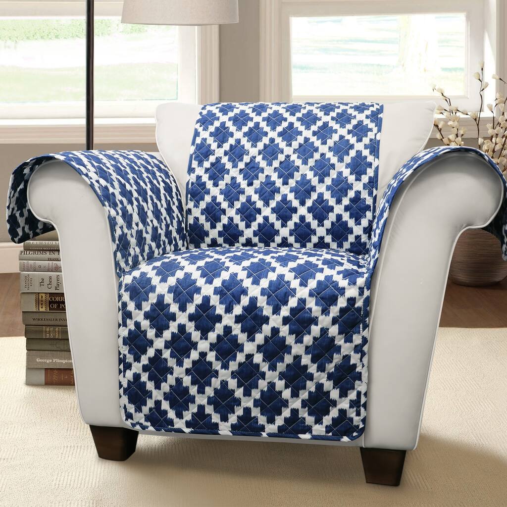 Lush Decor Wellow Ikat Arm Chair Furniture Protector