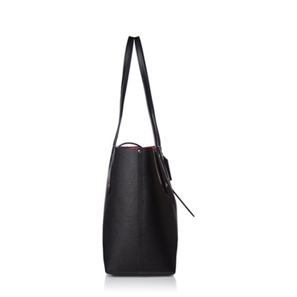 coach black tote with red interior