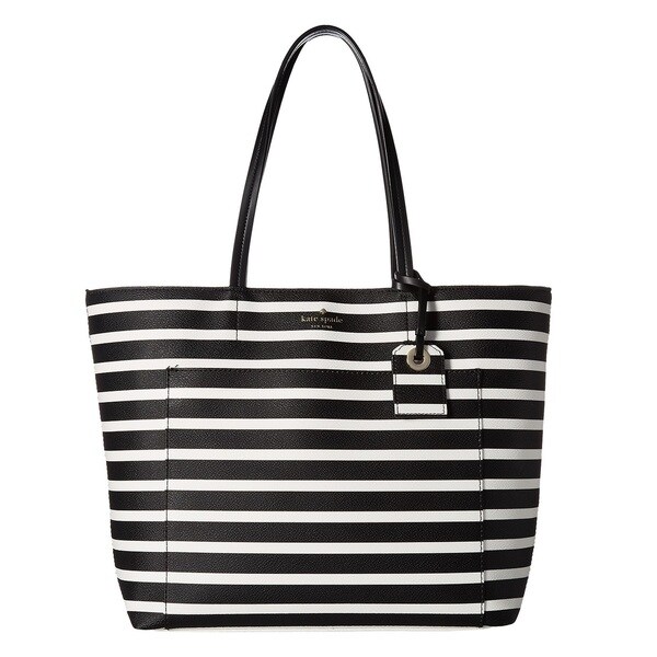 black and white striped kate spade tote