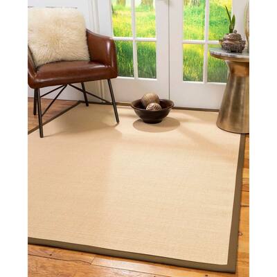 Natural Area Rugs 100%, Natural Fiber Handmade Majesty, Beige Wool/Sisal Rug, Malt Border - 8' x 10'
