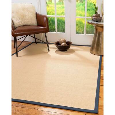 Natural Area Rugs 100%, Natural Fiber Handmade Majesty, Beige Wool/Sisal Rug, Marine Border - 8' x 10'
