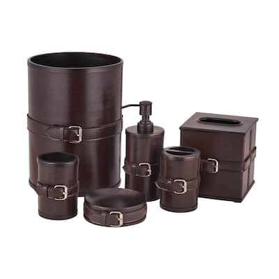 Five Queens Court Remi Tumbled Leather Bathroom Accessories