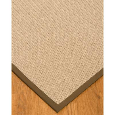 Natural Area Rugs 100%, Natural Fiber Handmade Cassel, Pinkish Beige Wool Rug, Malt Border - 2'6" x 8'