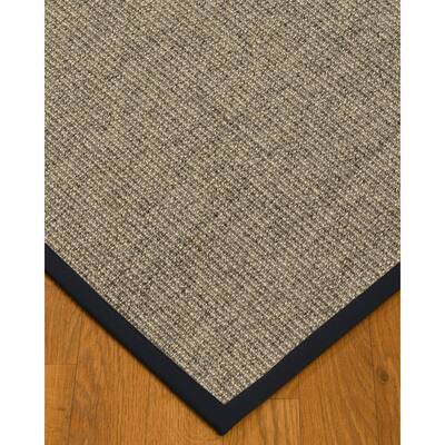 NaturalAreaRugs Posada Sisal Carpet Runner Hand-Woven Midnight Blue Border (2' 6" x 8') - Midnight Blue - 2'6" x 8'