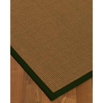 Natural Area Rugs 100%, Natural Fiber Handmade St. Tropez, Brown Sisal Rug, Moss Border - 2'6" x 8'