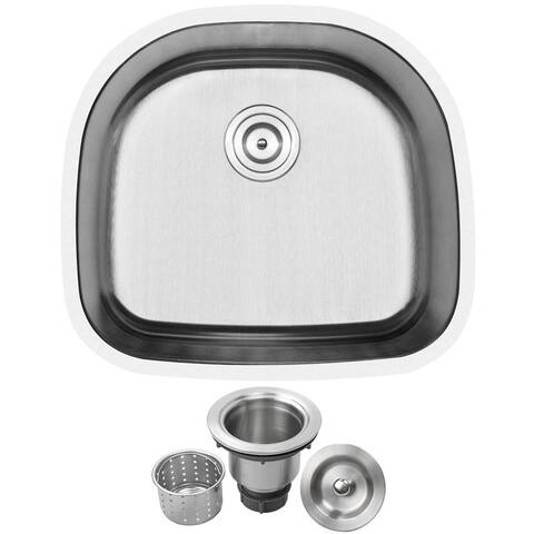 23 1/2" Ticor Foster Series 18-Gauge Stainless Steel Undermount Single Basin Kitchen Sink