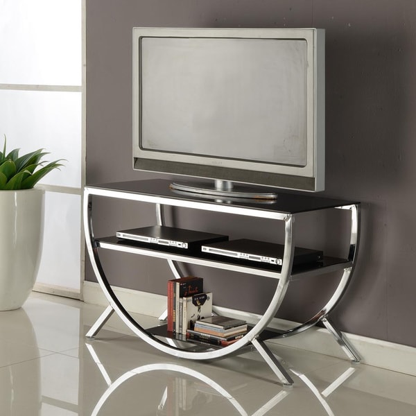 Shop Strick &amp; Bolton Jay Chrome TV Stand - Free Shipping ...