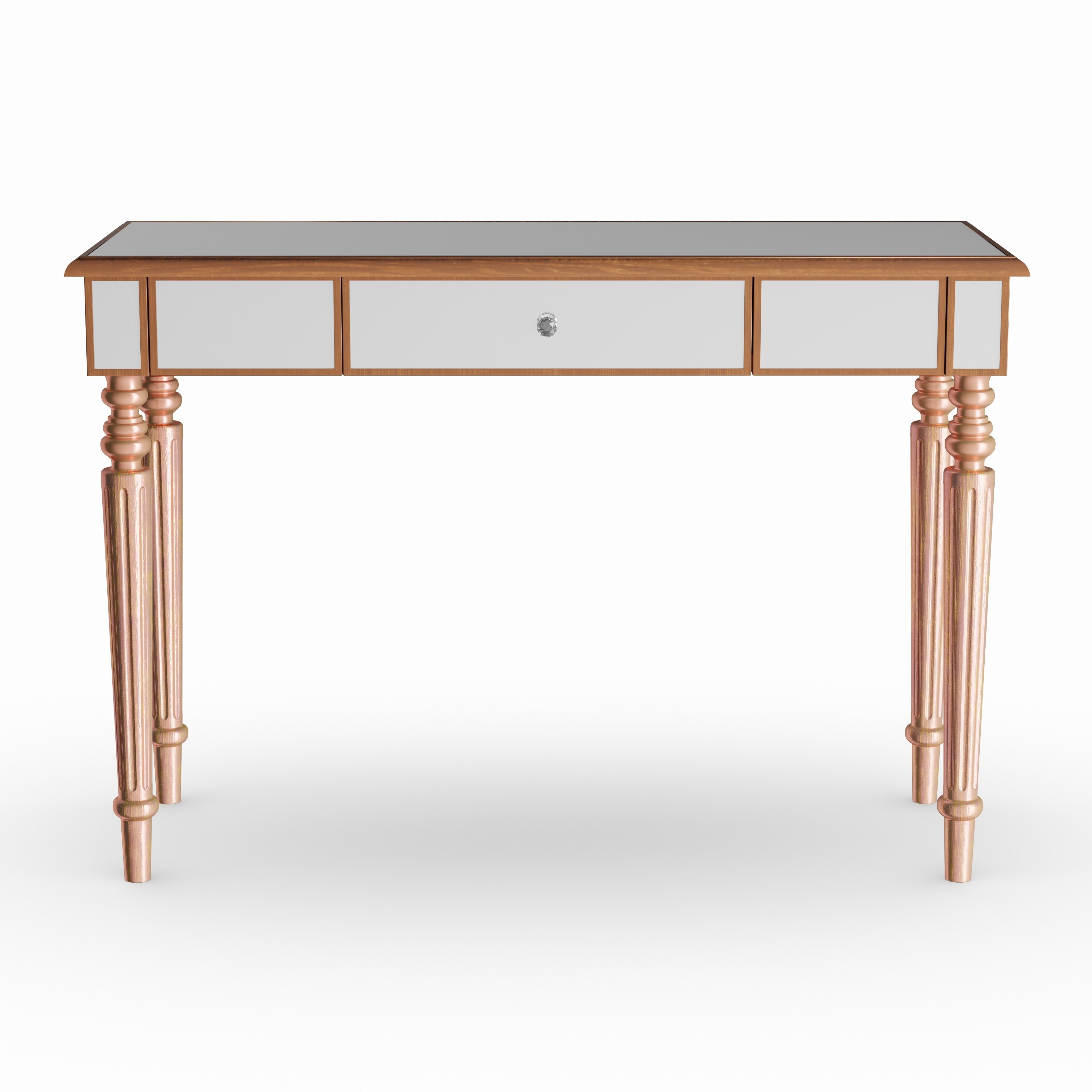 Silver Orchid Grant Champagne Gold Fontaine Mirrored Sofa Console Table