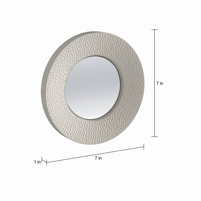 SEI Furniture Rehni Hammered Silver Sphere Wall Mirror Set