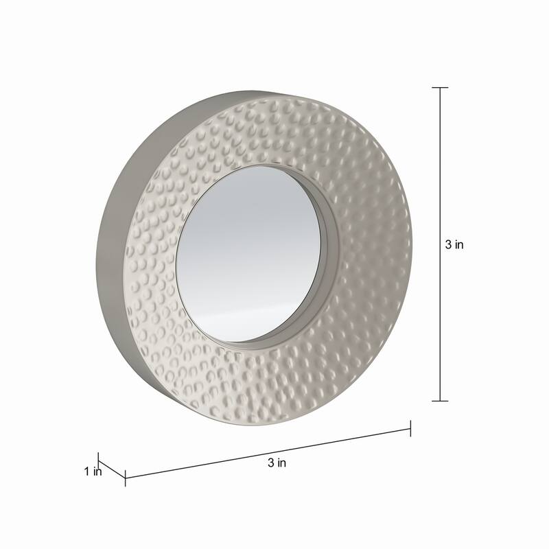 SEI Furniture Rehni Hammered Silver Sphere Wall Mirror Set