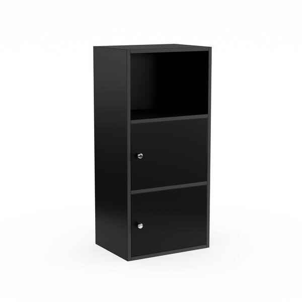 Shop Porch Den St Claude Black Wood 2 Door Storage Cabinet On