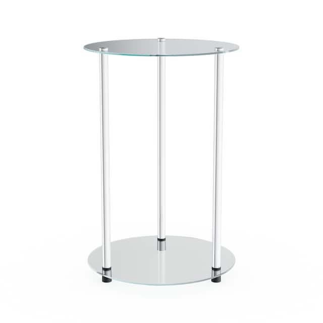 Porch & Den Japonica 2-tier Round End Table - Clear Glass