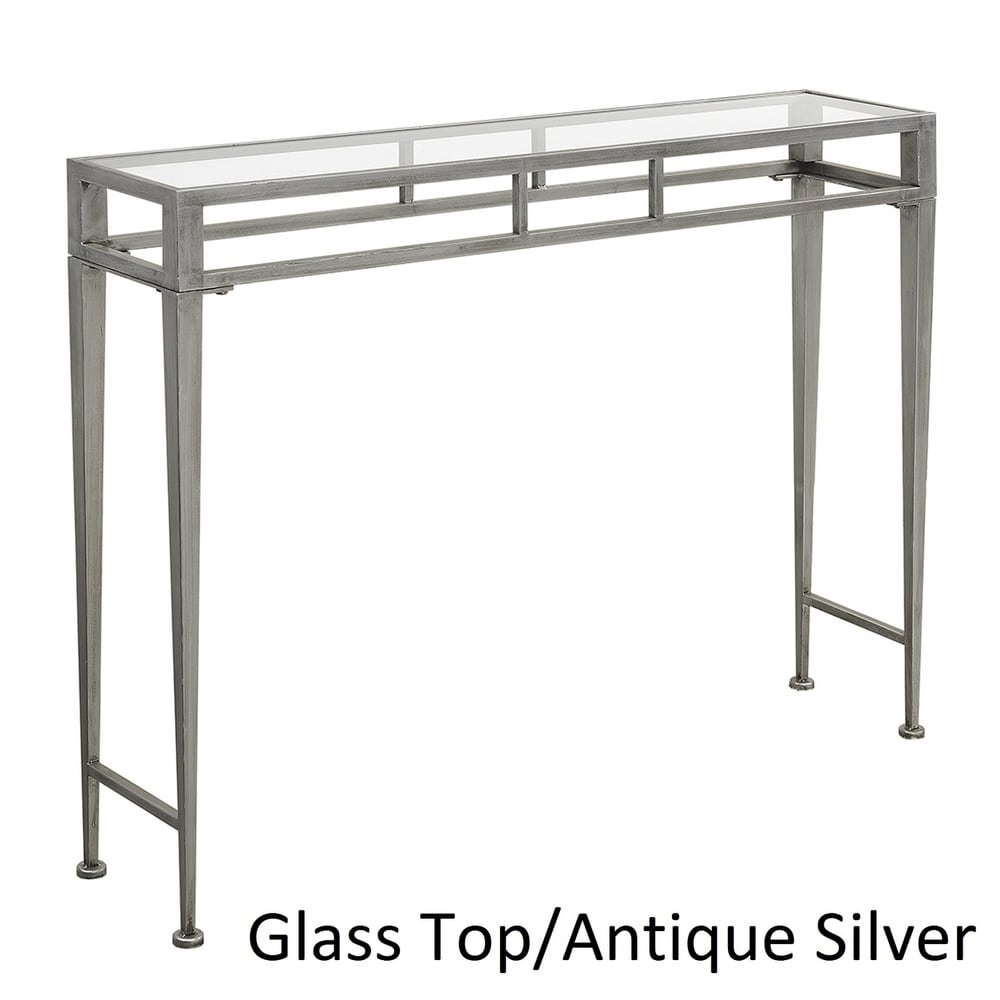 silver orchid grant hall iron and glass console table