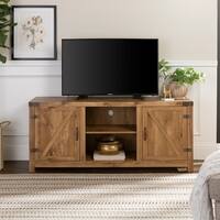The Gray Barn Firebranch 58-inch Barn Door TV Stand Console - 58 x 16 x 24h