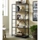 Carbon Loft Ora Metal and Wood Rustic Bookshelf - 30 x 14 x 63h - Thumbnail 0