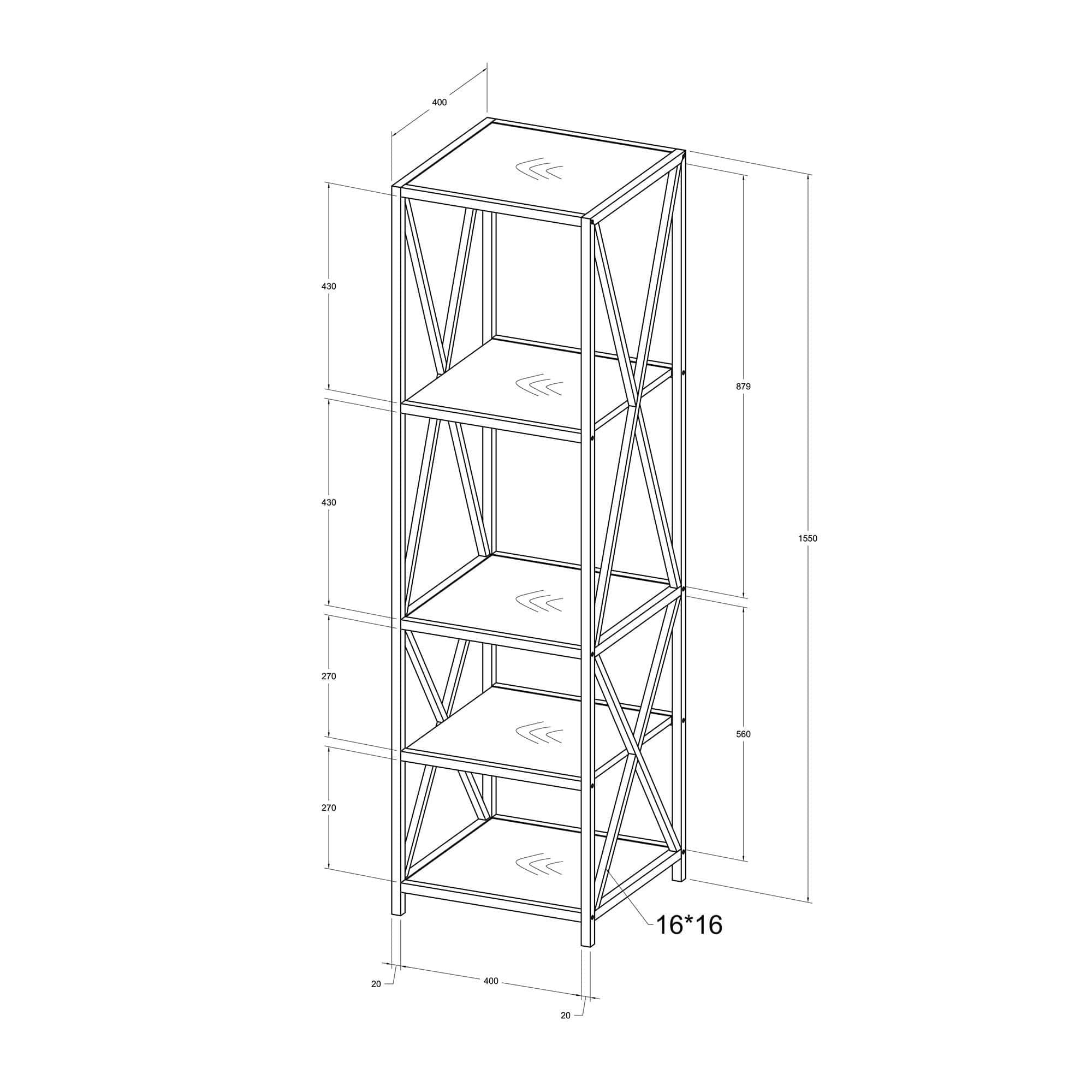 Shop Carbon Loft Hattie Metal And Wood X Frame Media Bookshelf