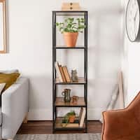 Carbon Loft Hattie Metal and Wood X-frame Media Bookshelf - 18 x 16 x 61h
