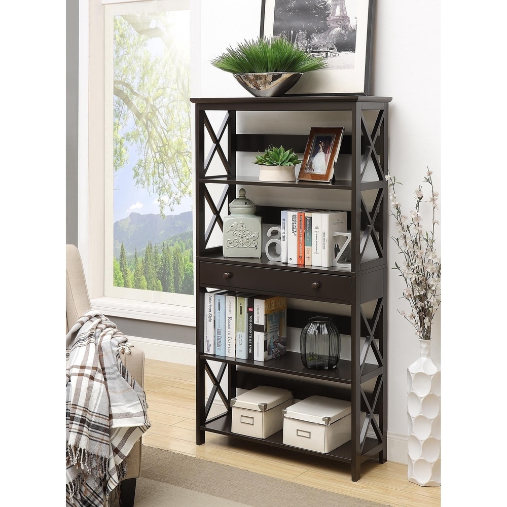 Copper Grove Cranesbill 5 Tier Bookcase with Drawer Overstock 20559239
