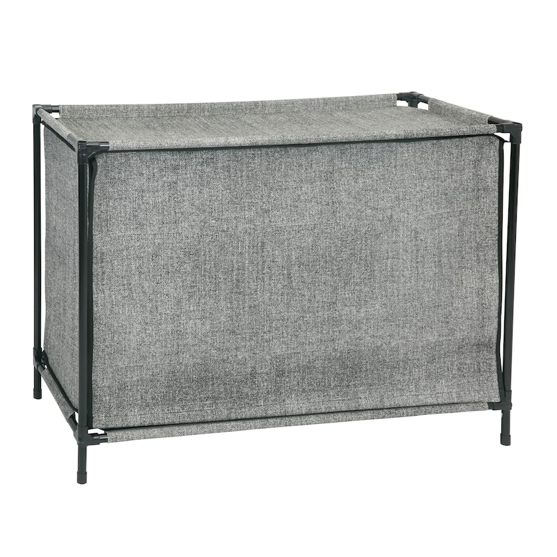 16 Compartment Shoe Cubby Organizer with Cover - Black - 14"x33"x24"