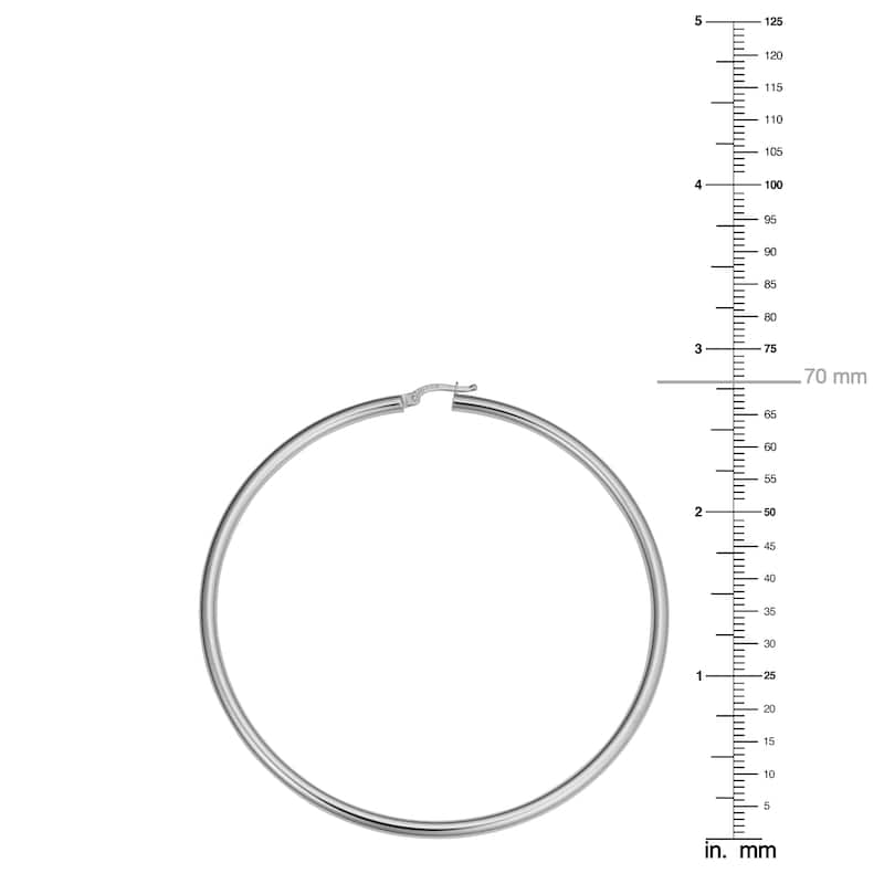 14k Gold 3x70mm Large Hoop Earrings (yellow gold, white gold or rose gold)