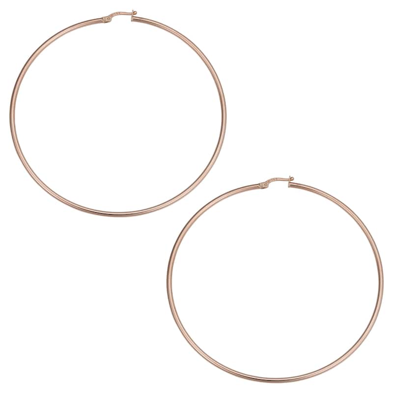 14k Gold 2x70mm Large Hoop Earrings (yellow gold, white gold or rose gold)