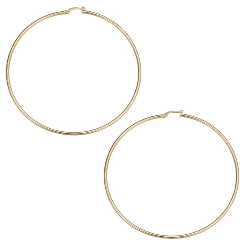 14k Gold 2x70mm Large Hoop Earrings (yellow gold, white gold or rose gold)