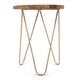 preview thumbnail 6 of 10, WYNDENHALL Tillman Modern 18 inch Wide Metal and Wood Accent Side Table in Natural, Gold - 18 W x 18 D x 21 H