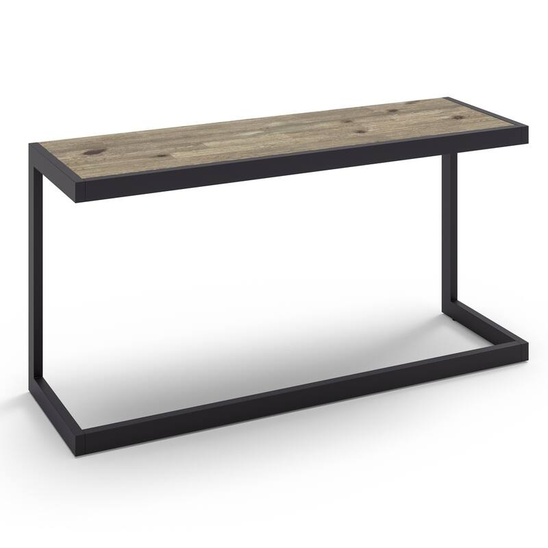 WYNDENHALL Cecilia SOLID ACACIA WOOD and Metal 52 inch Wide Industrial Console Sofa Table - 52 inch Wide