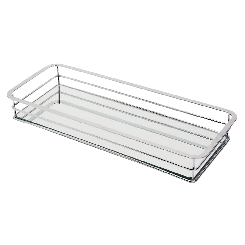 Home Details Vanity Tray with Chrome Finish - 16.3"x 7"x 2.2"