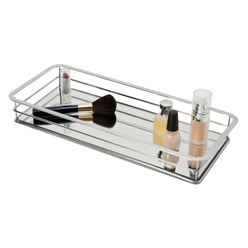 Home Details Vanity Tray with Chrome Finish - 16.3"x 7"x 2.2"