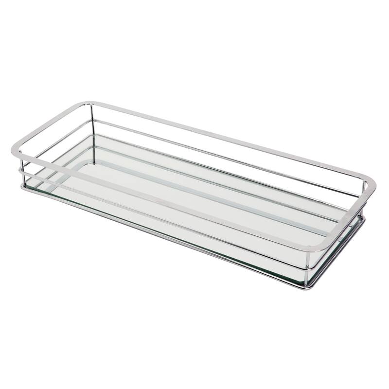 Home Details Vanity Tray with Chrome Finish - 16.3"x 7"x 2.2"