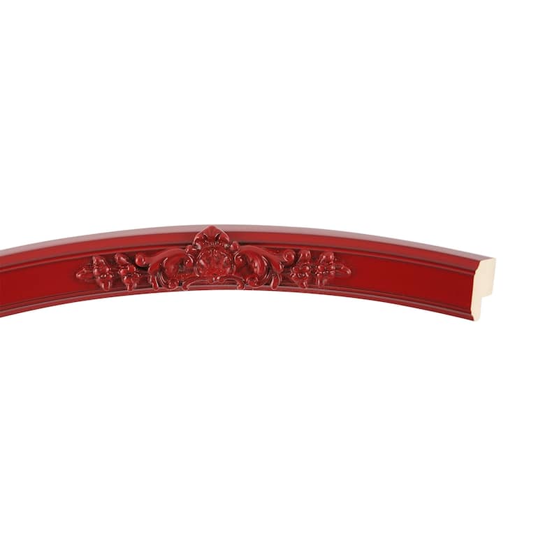 Athena Framed Round Mirror in Holiday Red