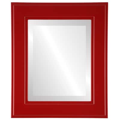 Montreal Framed Rectangle Mirror in Holiday Red