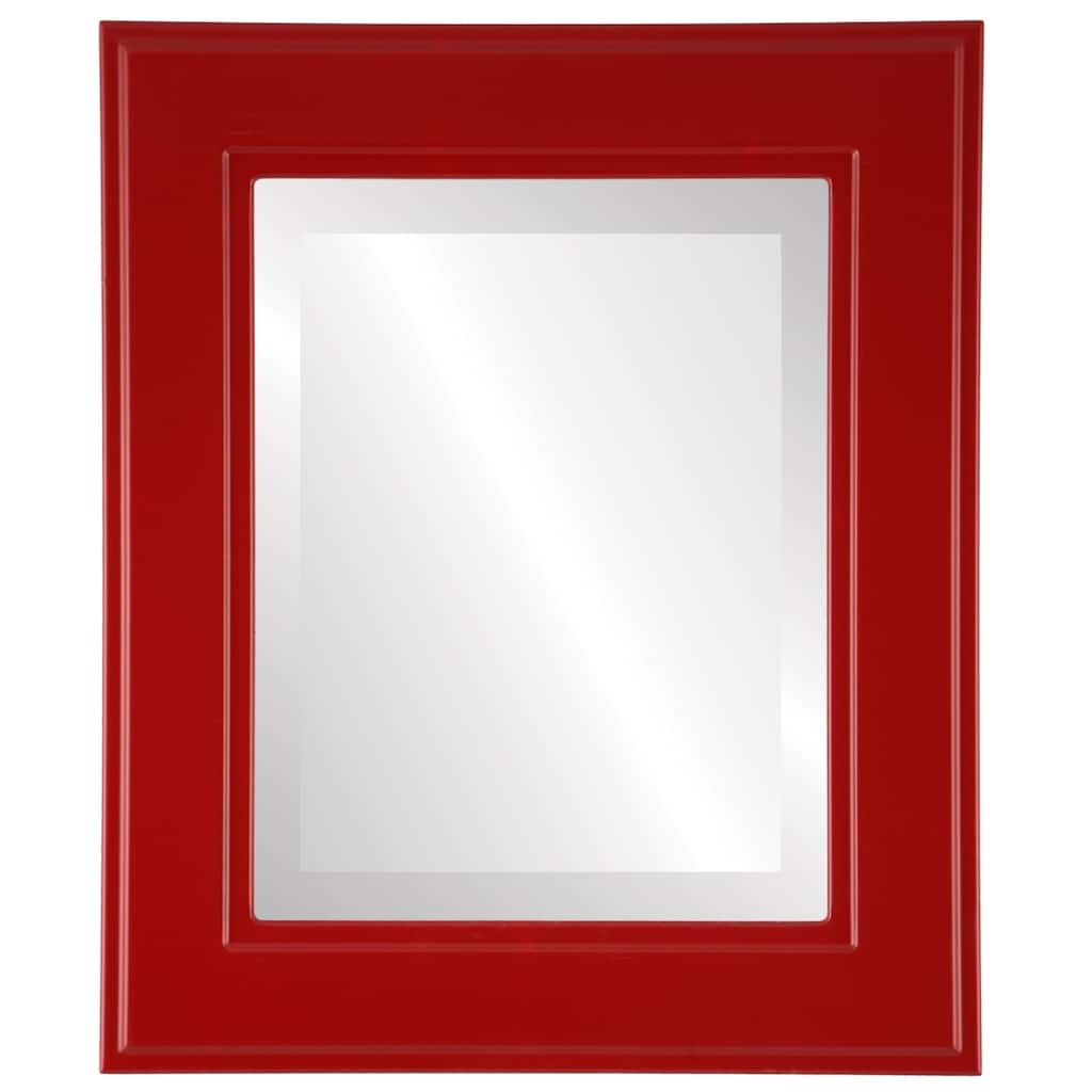 Montreal Framed Rectangle Mirror in Holiday Red