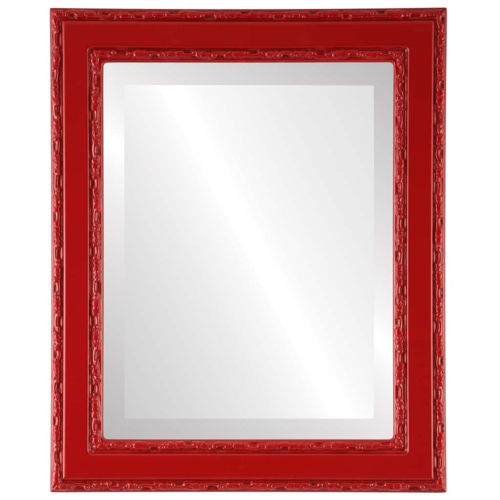 Monticello Framed Rectangle Mirror in Holiday Red