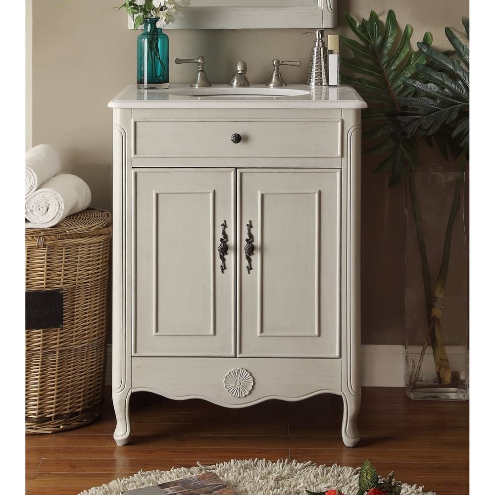 26" Benton Collection Daleville Distressed Gray Bathroom Sink Vanity