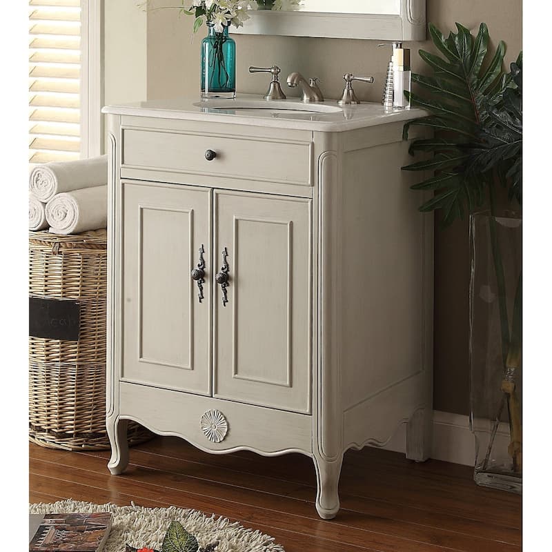 26" Benton Collection Daleville Distressed Gray Bathroom Sink Vanity