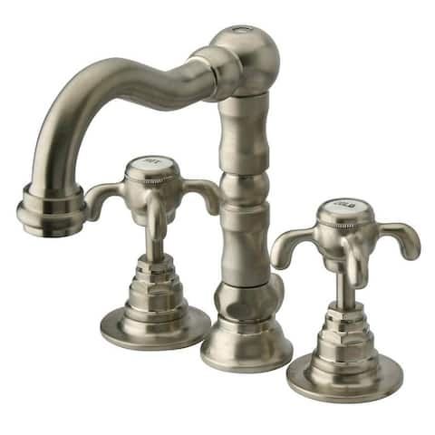 Handmade Mini-Widespread Lavatory Faucet with Cross Handles