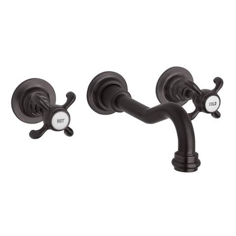 Handmade Wall-Mount Lavatory Faucet with Cross Handles