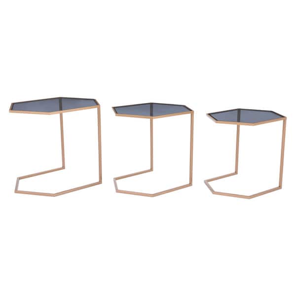 Geo Black Gold Steel Gl Nesting Tables Set Of 3 Geo Black Gold Steel Gl Nesting Tables Set Of 3