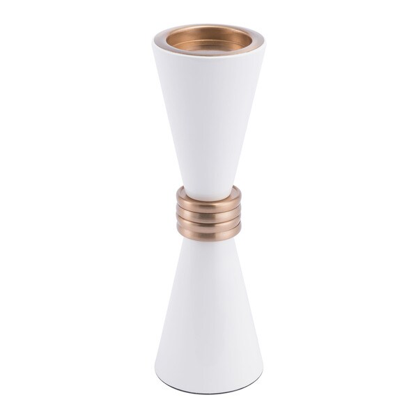 Copper Grove Asha White and Goldtone Candle Holder - N/A