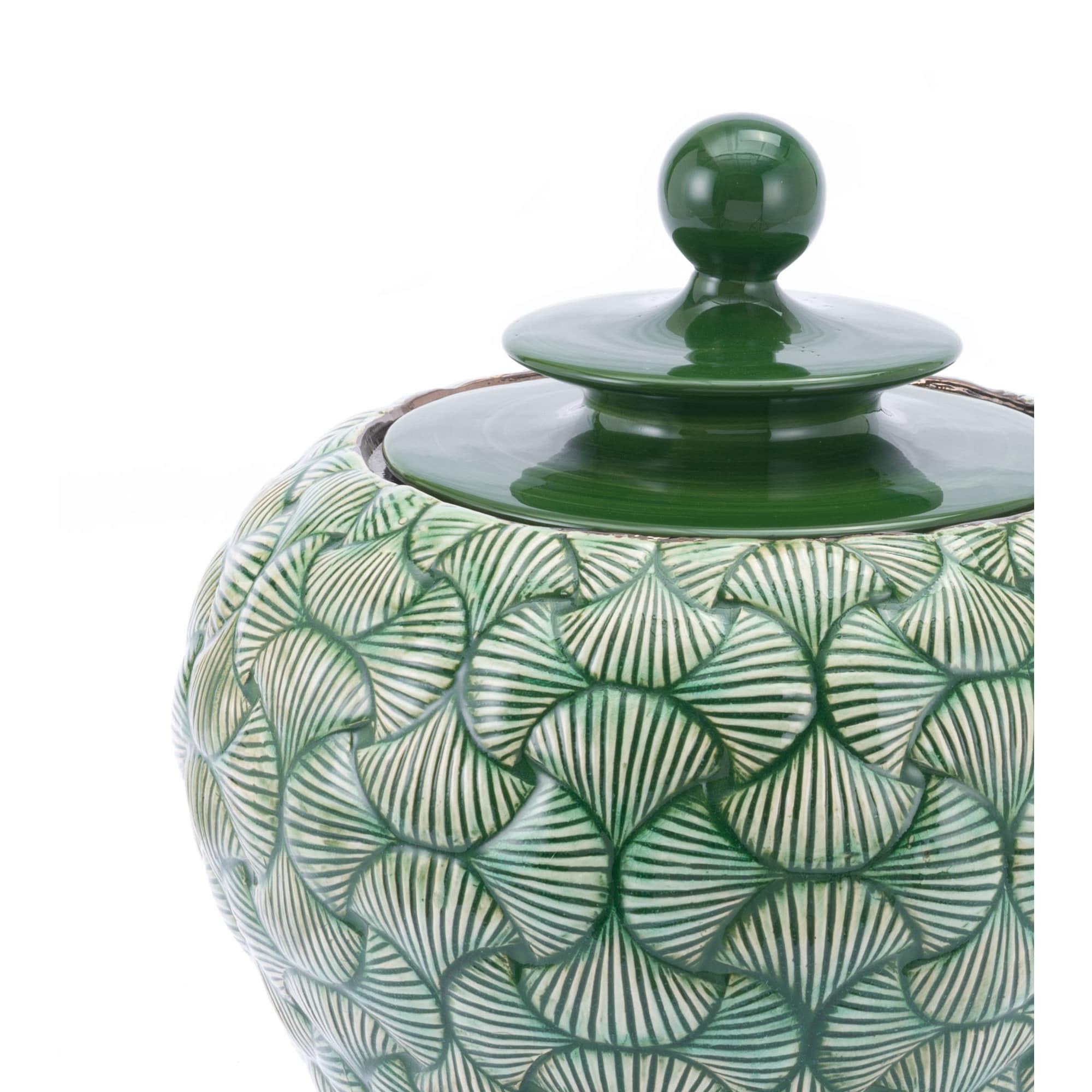 Shop Porch Den Small Green Ceramic Decorative Temple Jar On