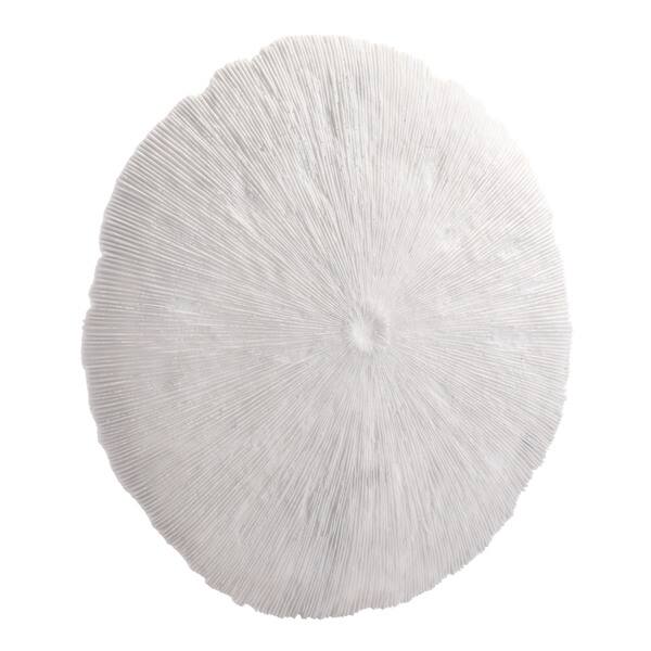 Shop White Stone Large Round Coral Plaque Wall Decor Overstock