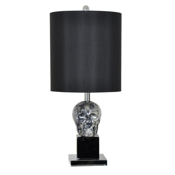 silver skull lamp